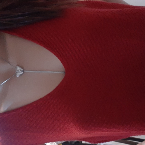 Eileen Fisher burgundy/red  Italian yarn knit sleeveless drapey top size XL - Picture 2 of 5